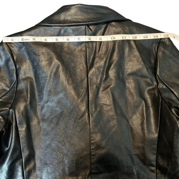Princess Polly Ellen Faux Leather Fully Lined Black Blazer Sz. XS/S NWT - Picture 11 of 16